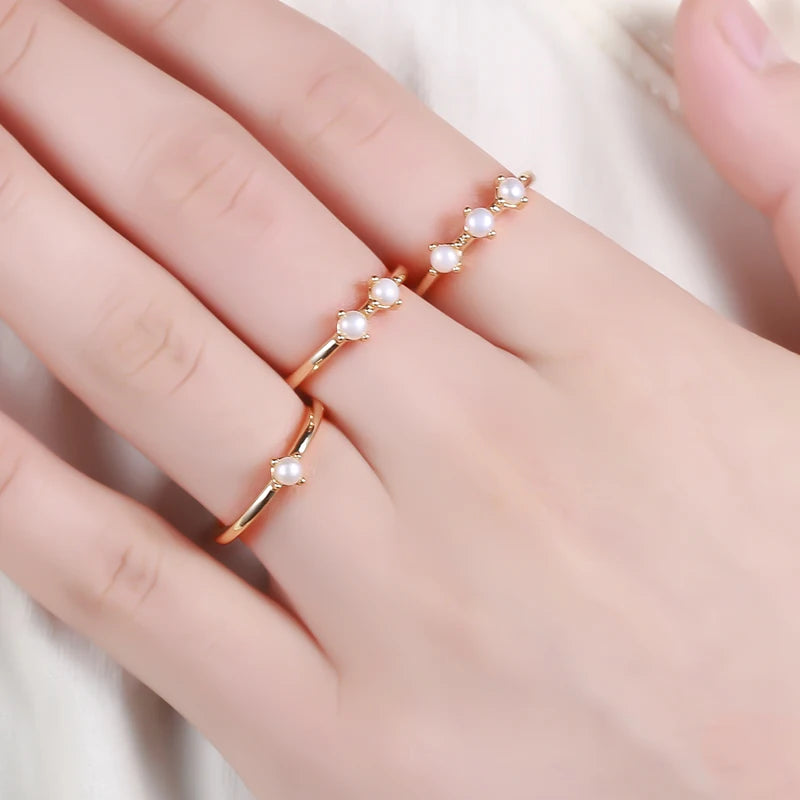 Gold-tone Pearl-style Women Rings