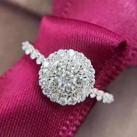 Platinum Plated Crystal-look Wedding Rings for Women