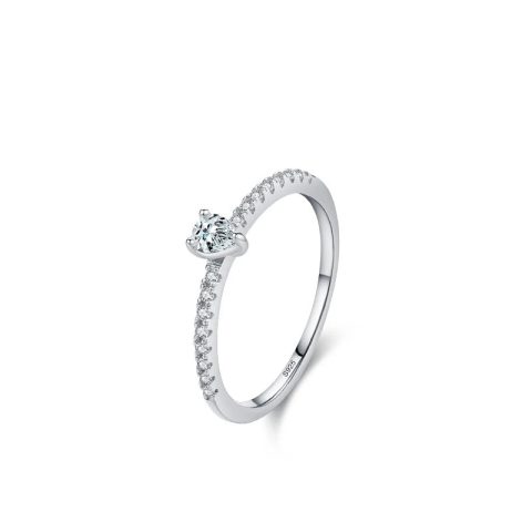 Silver-tone Rings for Women with Crystal-look for Wedding Engagement Party