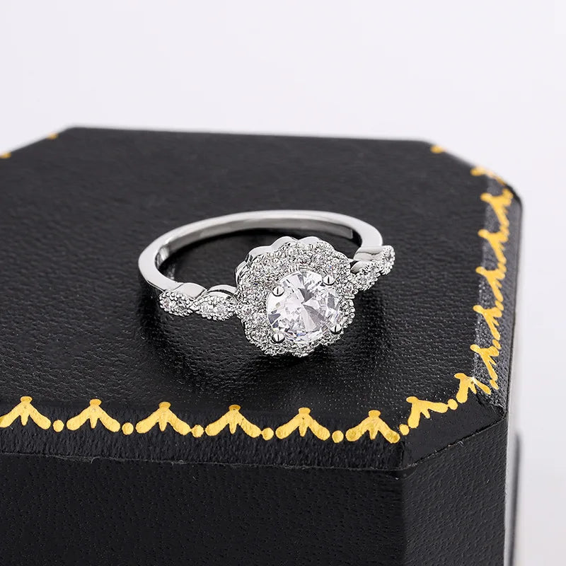 Platinum Plated Shine 3A Crystal-look Rings