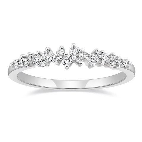 Crystal-look Silver-tone Copper Rings for Women Engagement