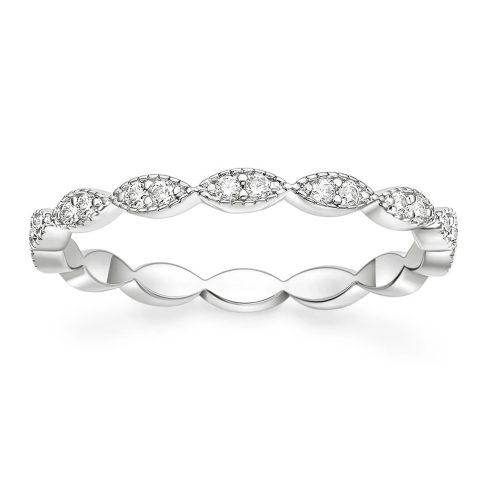 Eternity milgrain oval Crystal-look Stacking Ring