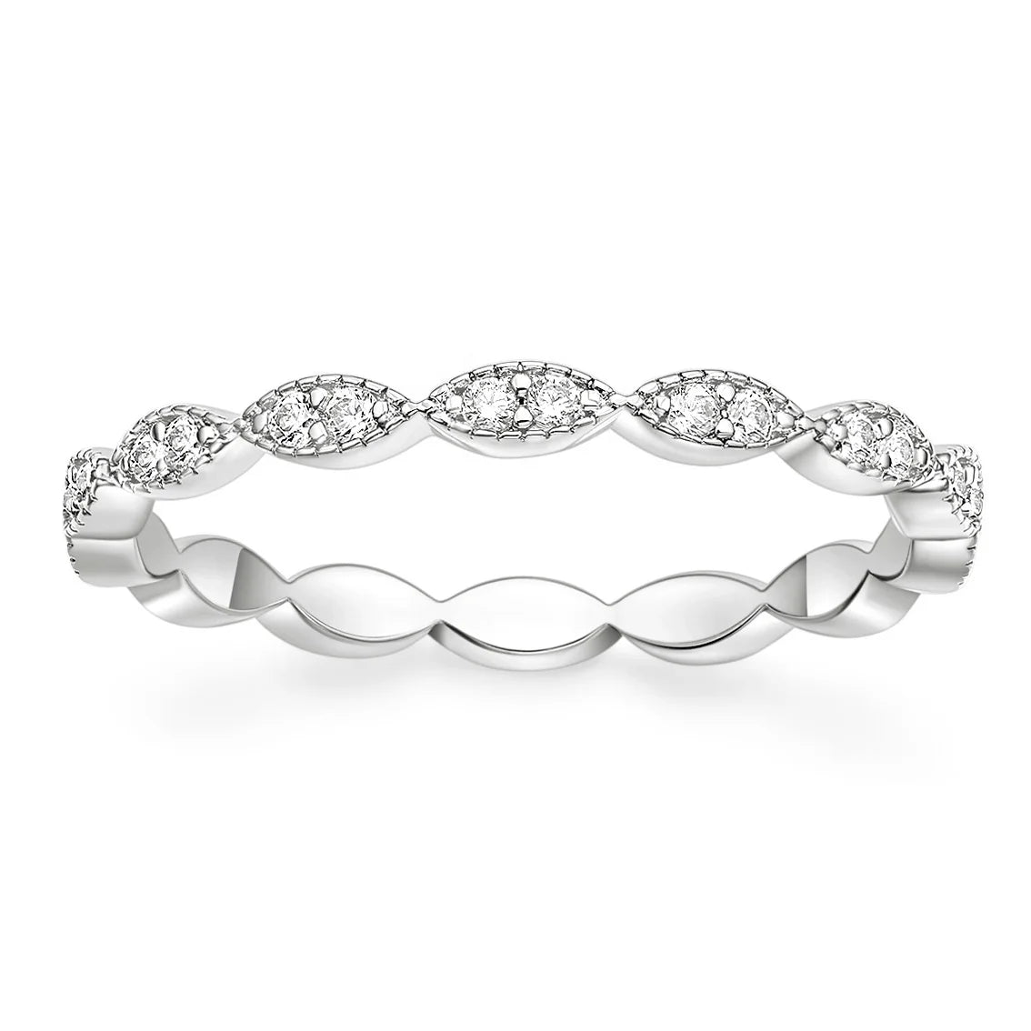 Eternity milgrain oval Crystal-look Stacking Ring
