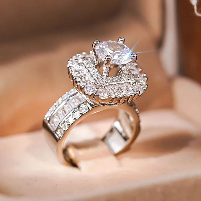 Crystal Crystal-look Wedding Rings for Women