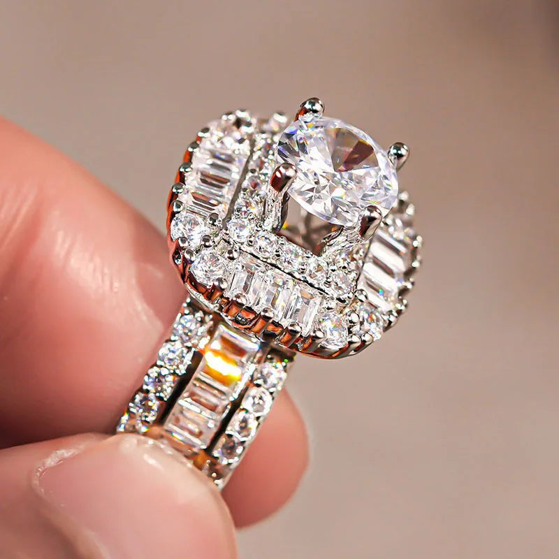Crystal Crystal-look Wedding Rings for Women