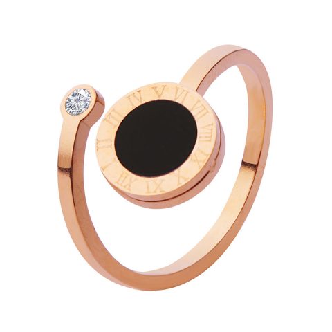 Gold-tone Rose-gold-tone Metal Adjustable Ring for women