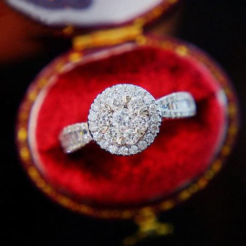 Silver-tone Crystal Crystal-look Rings for Engagement Wedding for Women