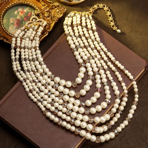 Gold-tone Pearl-style Necklace