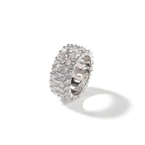 White Crystal-look Stone Rings Hip Hop Exquisite Crystal-look Rings for Women Anniversary