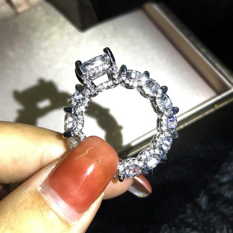 Cluster Wedding Ring Silver-tone